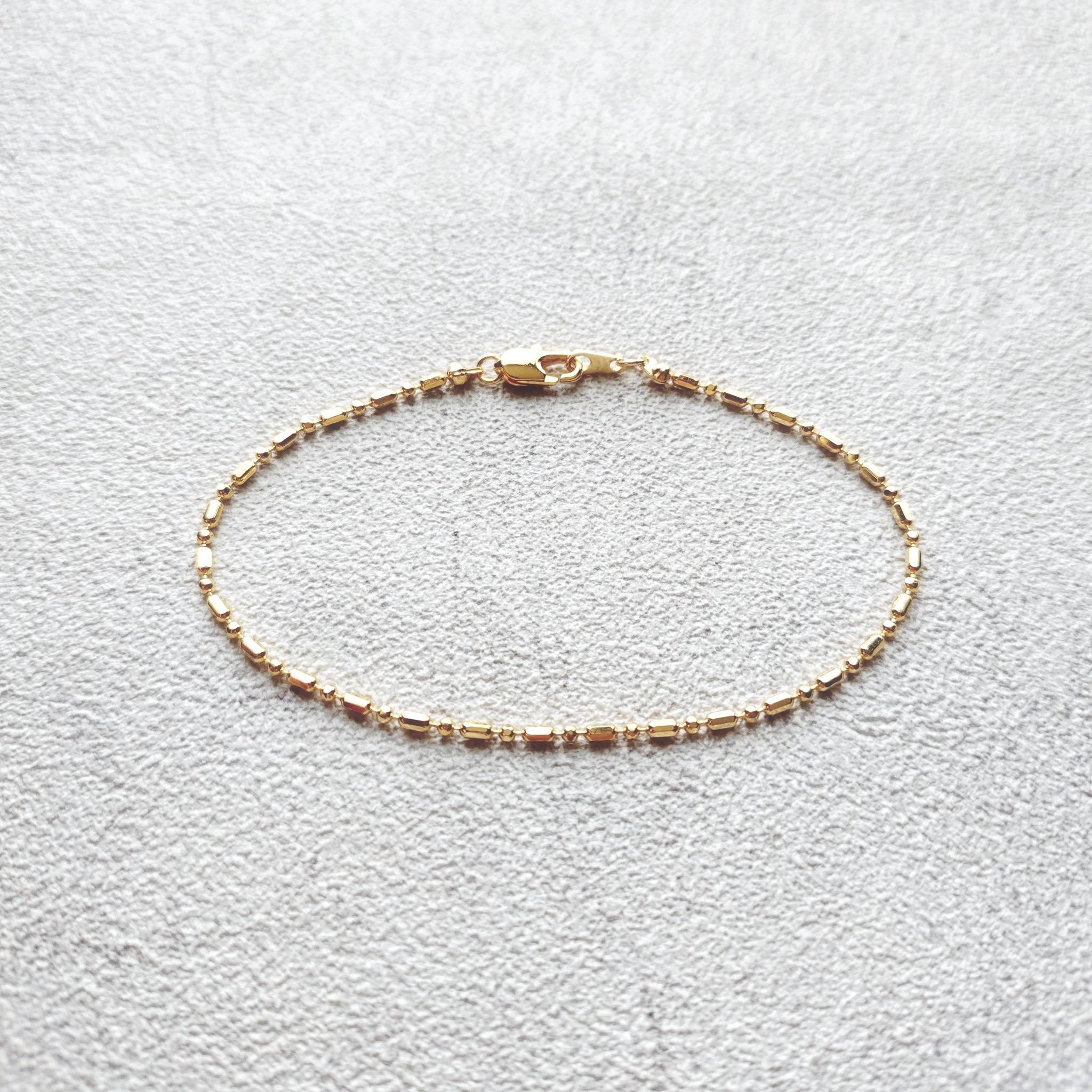 Cylinder Ball Chain Bracelet/Gold Color